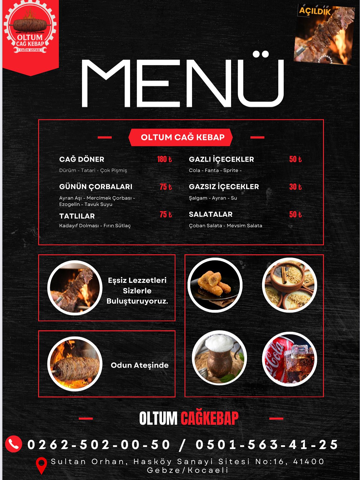 Oltum Cağ Kebap - Menü